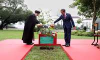 Iranian President plants sapling in Jakarta as sign of peace