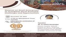 CIRDAP, Iranian Research Institute to hold webinar on rural entrepreneurship 